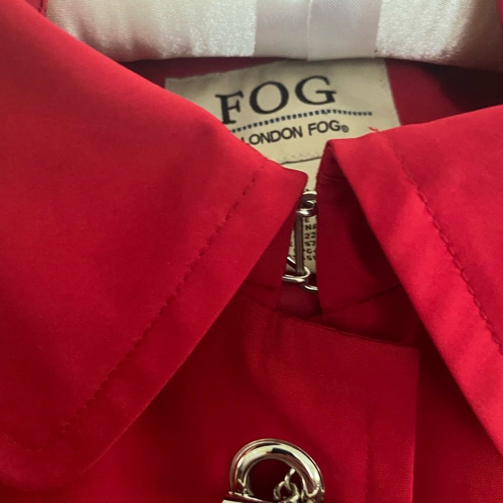 London Fog Women's Vibrant Red Trench Coat - Picture 3 of 6